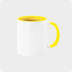 Taza personalizada con asa e interior a color 350ml - Amarillo