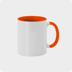 Taza personalizada con asa e interior a color 350ml - Naranja