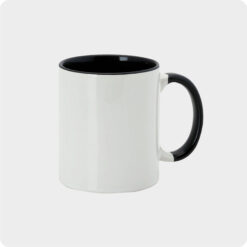 Taza personalizada con asa e interior a color 350ml - Negro