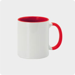 Taza personalizada con asa e interior a color 350ml - Rojo