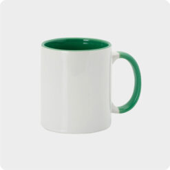 Taza personalizada con asa e interior a color 350ml - Verde