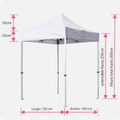 Alternative view of Carpa plegable de 1,5x1,5 metros